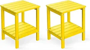 Outdoor-Side-Tables, Set of 2 Patio End-Table