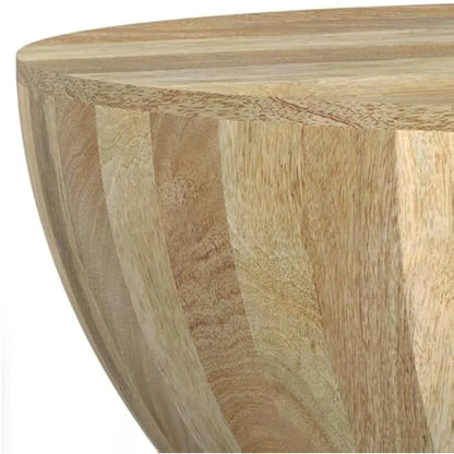 Coffee Table - solid Mango Wood Modern Round Cocktail Table