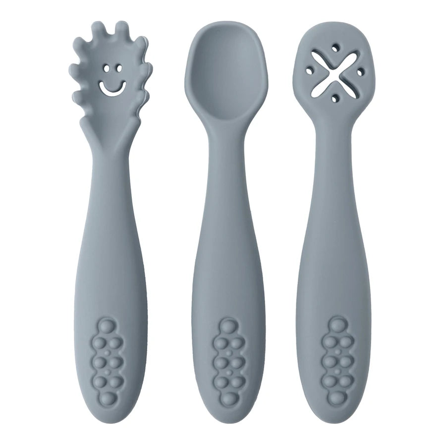 3PCS Cute Baby Learning Spoons Utensils Set Newborn and Toddler Feeding Spoon Set