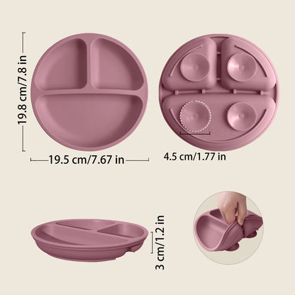 1PCS Baby Sucker Silicone Dining Plate BPA Free Children Dishes Suction  Foodware Training