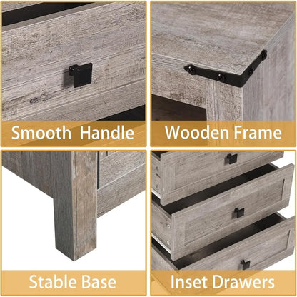 6 Drawer Dresser & 2 Nightstand Set for Bedroom