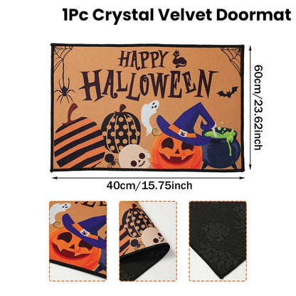 Halloween Crystal Velvet Doormat