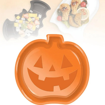 Halloween Party Candy Dish, Cute Pumpkin Bat Ghost Food Tray, Dessert Snack Fruit Platter, Halloween Home Party Decorations