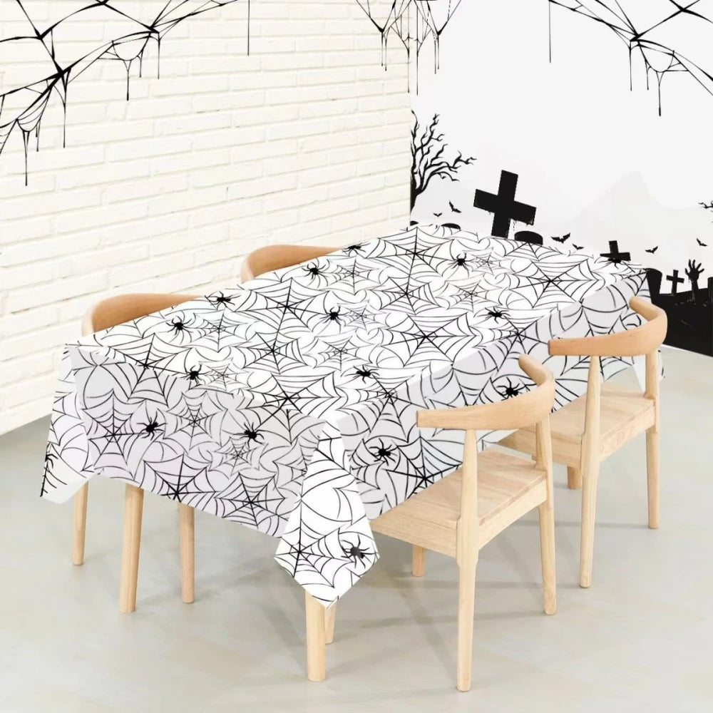 1Pcs Halloween Skeleton Pumpkin Spider Tablecloth Party Decoration