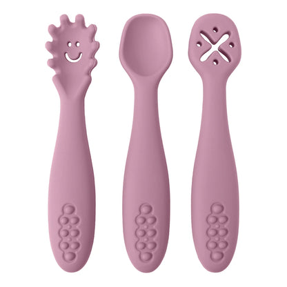 3PCS Cute Baby Learning Spoons Utensils Set Newborn and Toddler Feeding Spoon Set