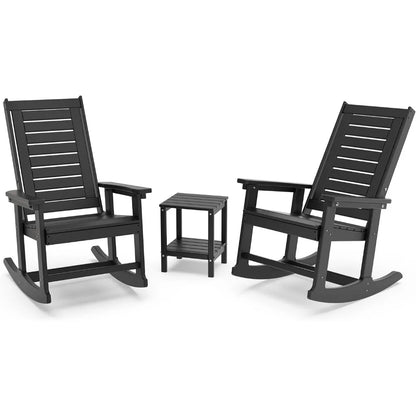 Outdoor 3-Piece - 2 Rocking Chairs with 1 Side Table