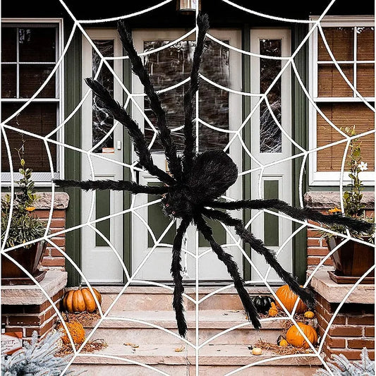 Halloween spider web simulation big black spider props lawn scenery home decoration