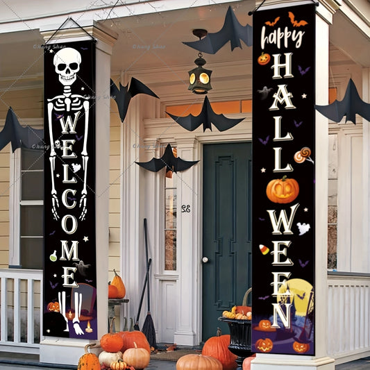Halloween Hanging Door Curtain Banner Happy Halloween Decorations For Home Trick Or Treat Horror Party Supplies