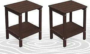 Outdoor-Side-Tables, Set of 2 Patio End-Table