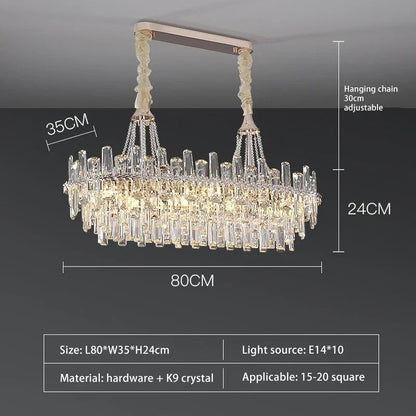 Crystal LED Modern Pendant Light Living Room Luxury Villa Bedroom Dining Room Lighting Home Decoration New Pendant Chandelier