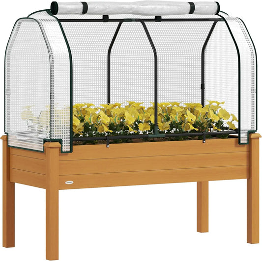 Raised Garden Bed with PE Greenhouse Cover