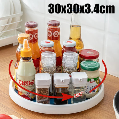 1/4Pcs 360 Rotatable Anti Sliding Kitchen Condiment Rotatable Storage