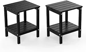 Outdoor-Side-Tables, Set of 2 Patio End-Table