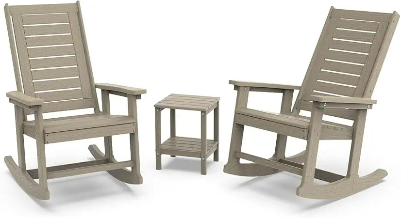 Outdoor 3-Piece - 2 Rocking Chairs with 1 Side Table