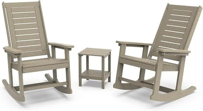 Outdoor 3-Piece - 2 Rocking Chairs with 1 Side Table
