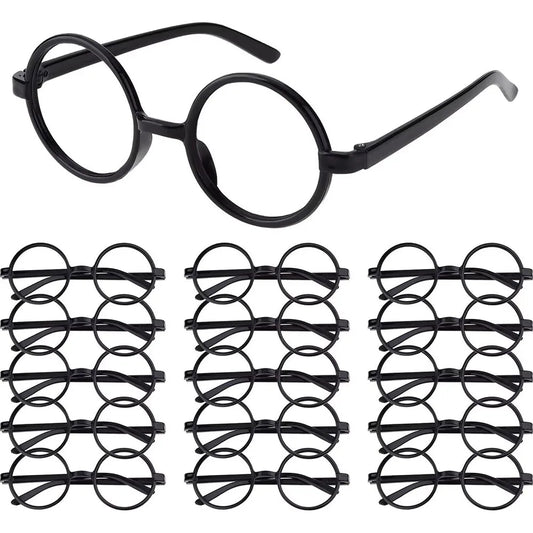 6/12/18pcs Halloween Wizard Glasses,Round Frame Glasses,No Lens, Wizard Theme Props