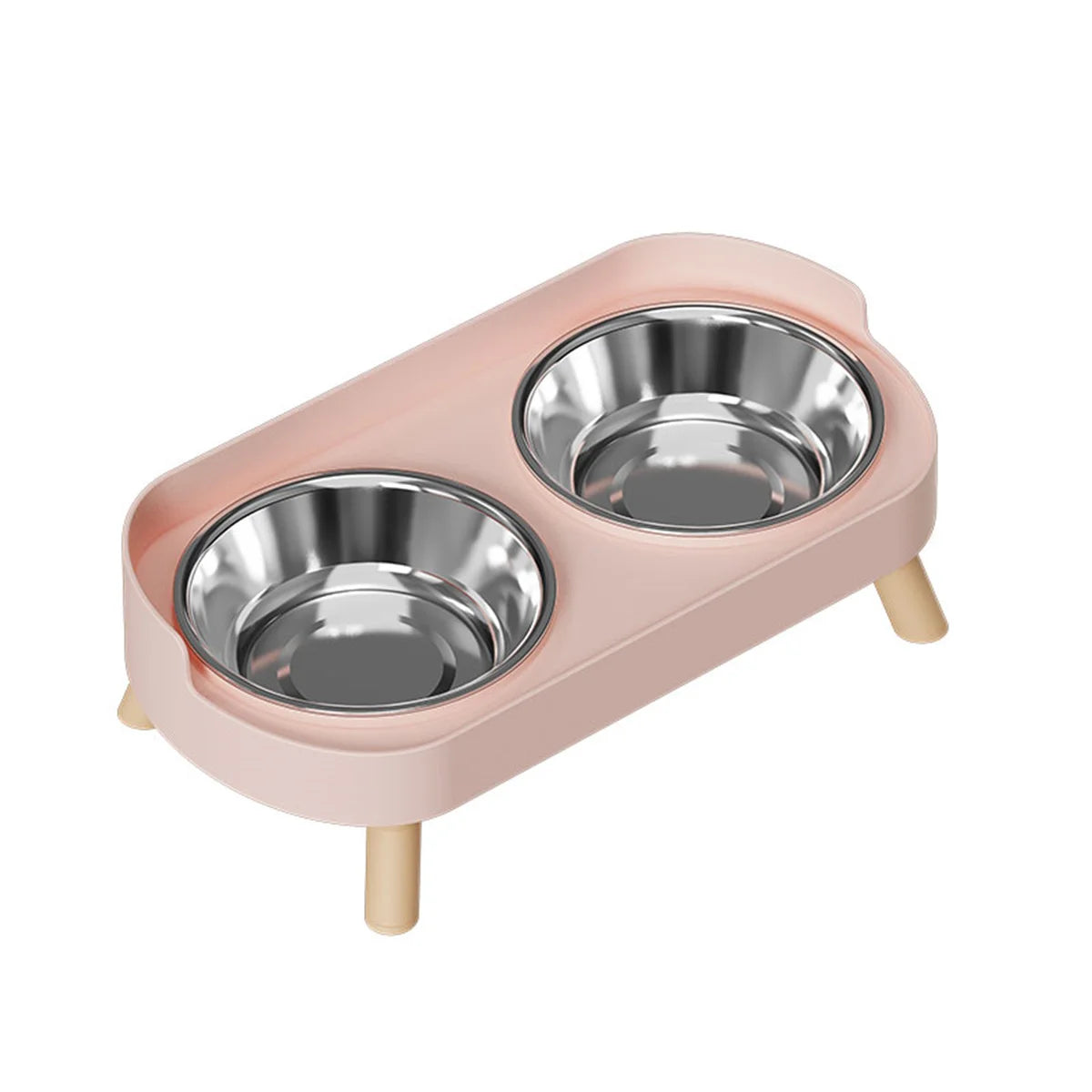 A Colorful Dopamine Pet Double Bowl Fashion Feeding Large Capacity Stainless Steel Dog Bowl Drinking Water Neck Cat Double Bowl