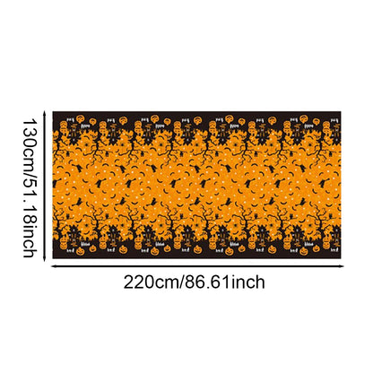 Halloween Party Decoration Tablecloth, Disposable Pumpkin Spider Web Bat Plastic Table Cover,