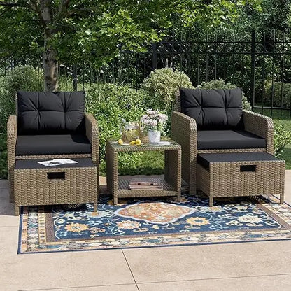 Outdoor 5 Piece Patio Conversation Set