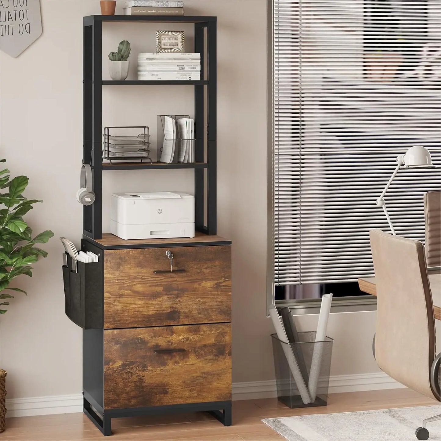 2 Drawer File Cabinet, Filing Cabinet with Lock fits