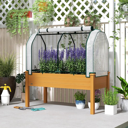 Raised Garden Bed with PE Greenhouse Cover