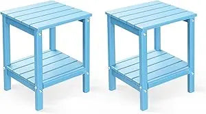 Outdoor-Side-Tables, Set of 2 Patio End-Table