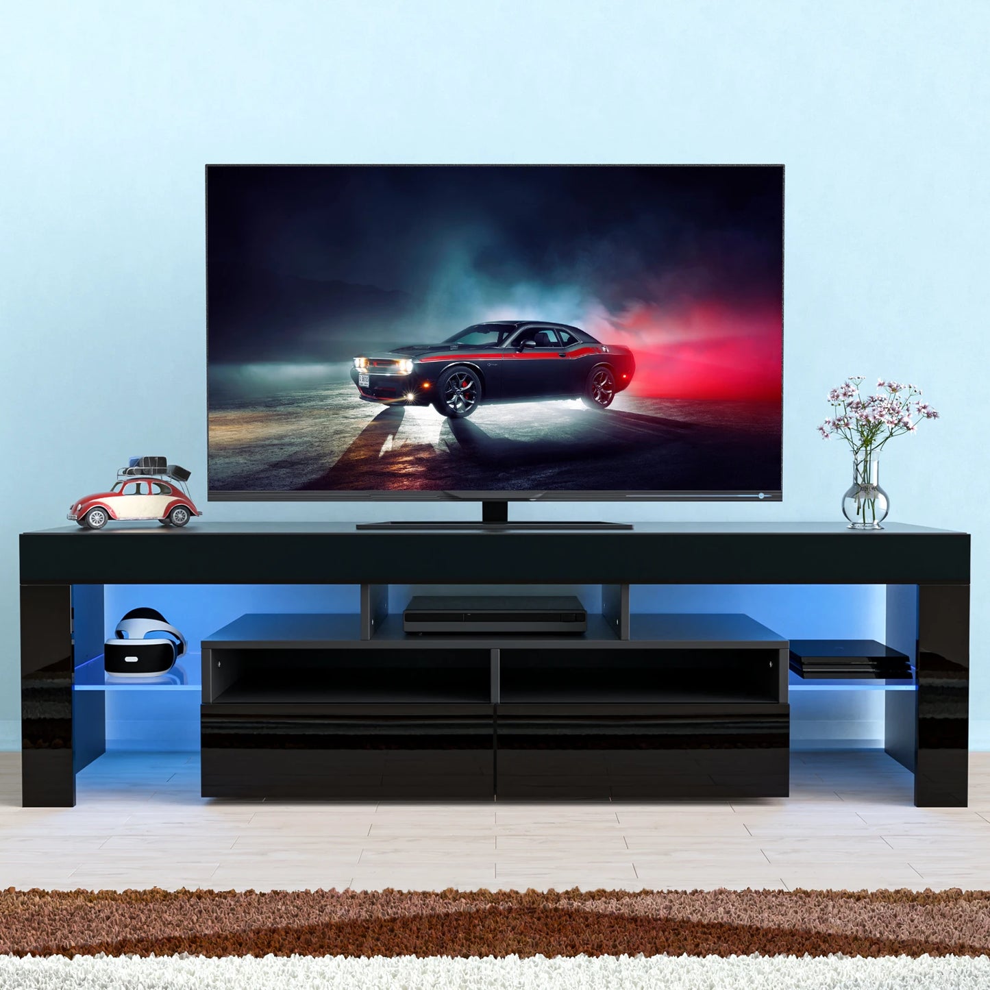 LED TV Stand w/20 Colors & Storage