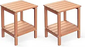 Outdoor-Side-Tables, Set of 2 Patio End-Table