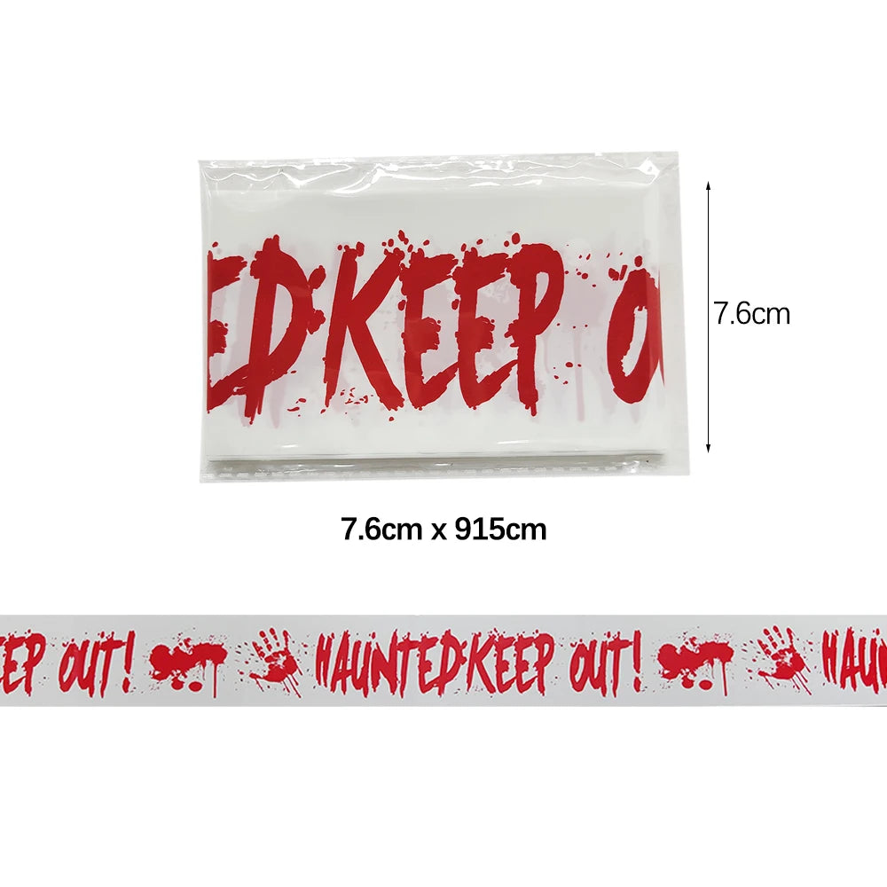 Halloween Warning Tape Signs Banner Props Party Decoration